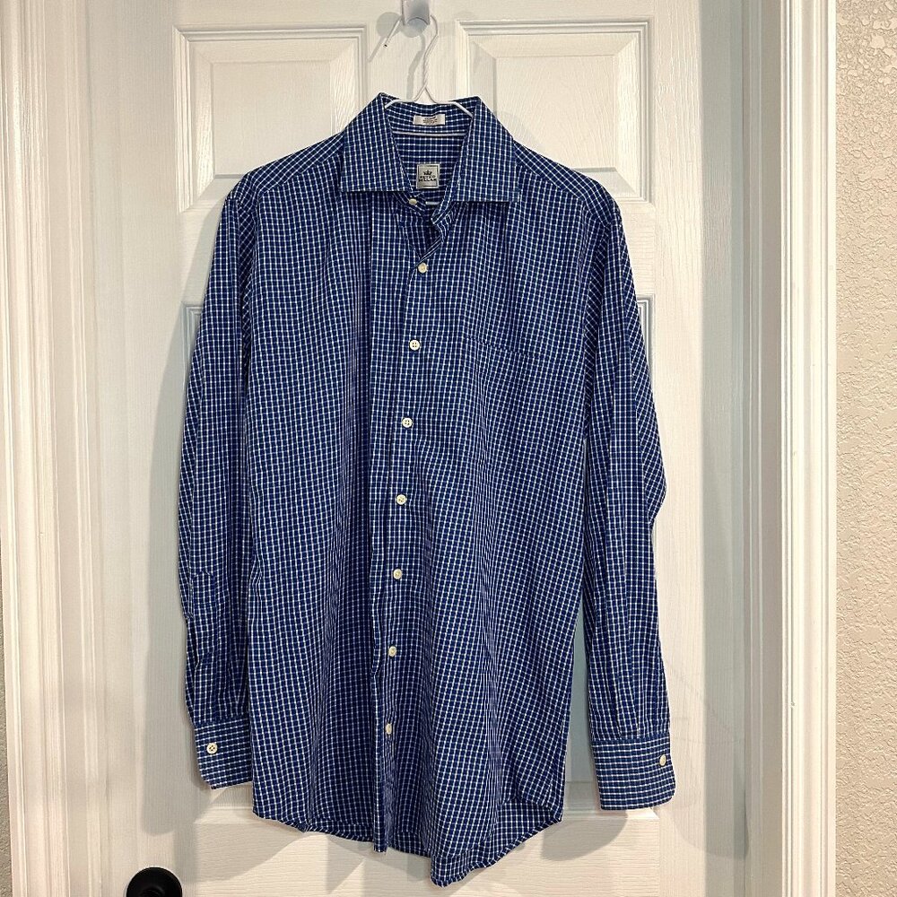 Blue White Check Button Down by Peter Millar - Picture 1 of 4